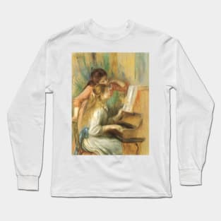 Young Girls at the Piano by Pierre Renoir Long Sleeve T-Shirt